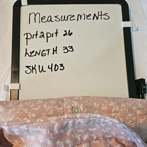 Apt.9 slim, fit light rose  flowered shirt, size 17-17.5/   34/35 NWOT - Picture 8 of 8